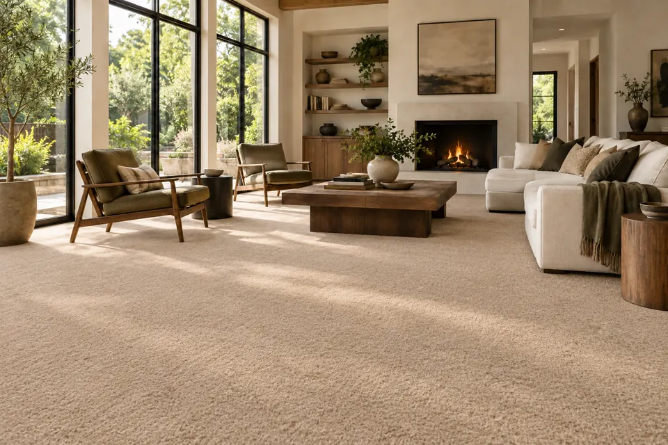 AI-generated before design concept with beige carpet