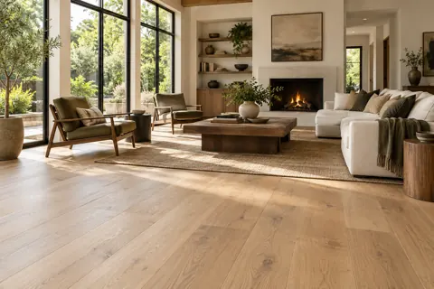 Living spaces shaped by daylight — AI-generated fictional design