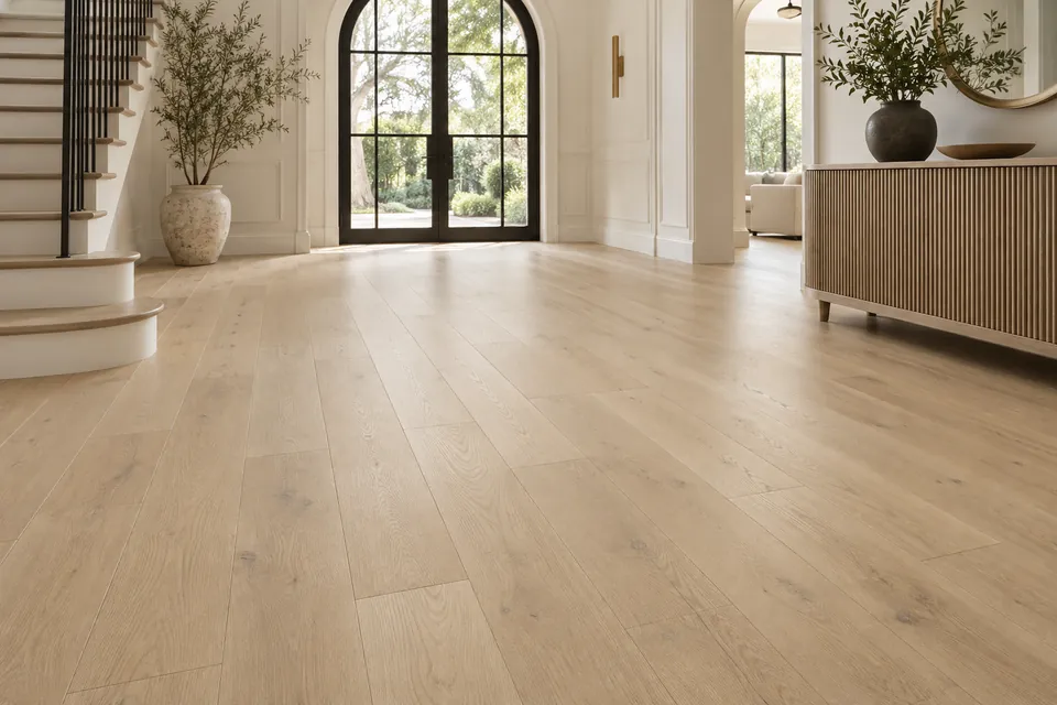 A connected hardwood home — AI-generated sample concept, not a completed project
