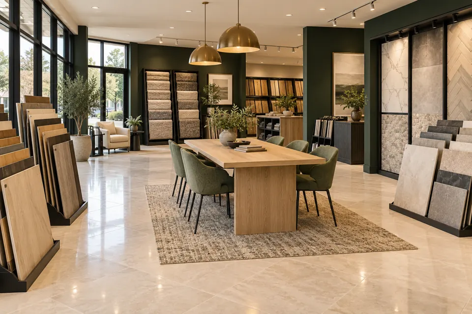Design consultation area — AI-generated fictional store concept