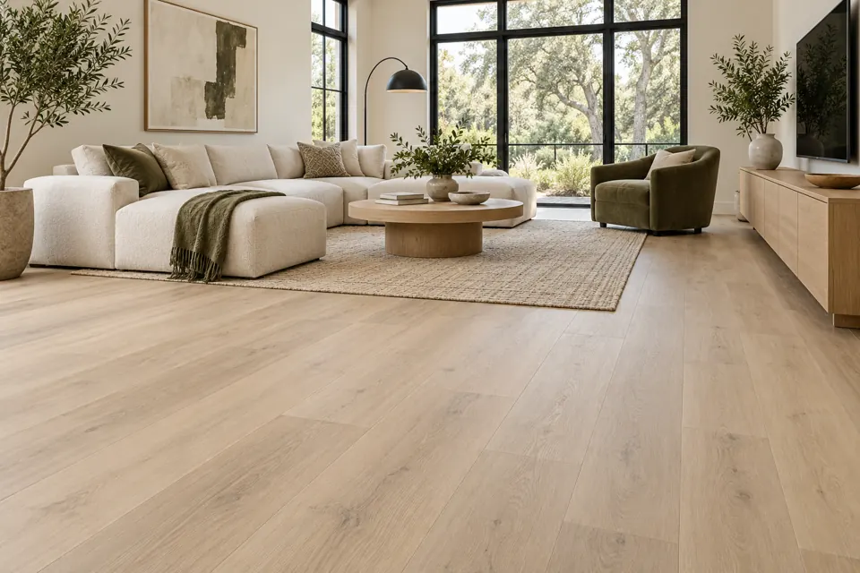 Luxury vinyl — illustrative AI-generated room